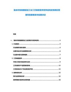 集體所有制服裝加工業工藝維度差異競爭結構宏觀調控管理風險要素資本配置詳述