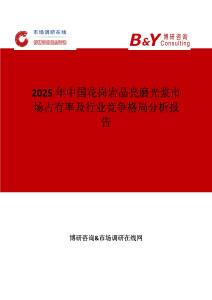2025年中國花崗巖晶亮磨光漿市場占有率及行業(yè)競爭格局分析報告