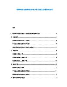 物联网平台服务建设与中小企业信息化集成研究