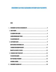 项目管理行业市场分会场发展分析创新与技术支持研究