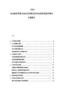 2025-2030批发零售企业会员营销分析及电商转型投资增长方案报告