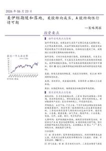 策略周報：美伊短期緩和落地，美股轉向成長，A股結構性行情可期