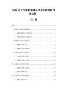 2026综合分析新能源电池车发展分析投资规划