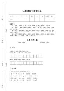 2025-2026学年新疆维吾尔自治区昌吉市六年级语文期末高分快速提分卷(附答案）详细答案和解析
