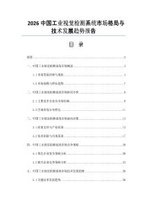 2026中国工业视觉检测系统市场格局与技术发展趋势报告
