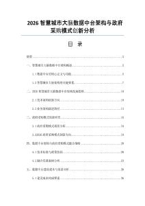 2026智慧城市大脑数据中台架构与政府采购模式创新分析