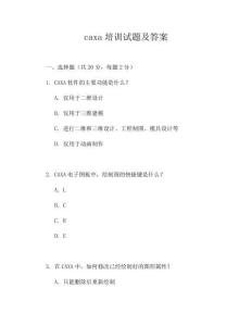 caxa培训试题及答案