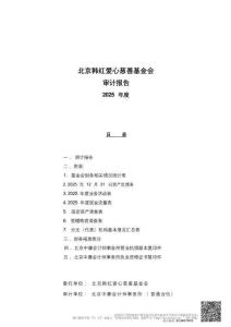 北京韓紅愛心慈善基金會2025年度審計報告及專項信息審核報告