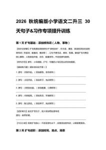 2026秋统编版小学语文二升三30天句子&习作专项提升训练