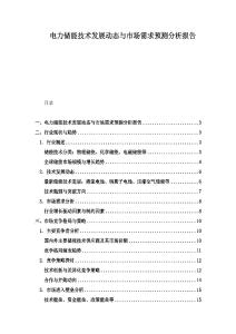 电力储能技术发展动态与市场需求预测分析报告