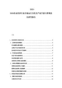 2025-2030農(nóng)業(yè)經(jīng)濟(jì)行業(yè)市場運行分析及產(chǎn)業(yè)升級與管理優(yōu)化研究報告