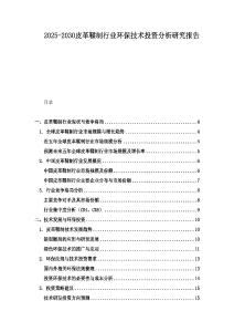 2025-2030皮革鞣制行業環保技術投資分析研究報告