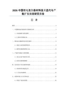 2026中國鋰電池負極材料技術迭代與產能擴張規劃研究報告