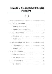 2026中國(guó)光伏制氫項(xiàng)目經(jīng)濟(jì)性評(píng)估與示范工程進(jìn)展