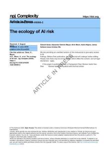 人工智能风险的生态体系 The ecology of AI risk