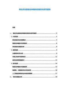 西北農業智能化種植供應鏈優化研究報告