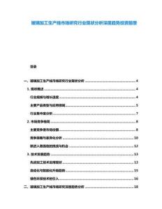 玻璃加工生产线市场研究行业现状分析深度趋势投资前景