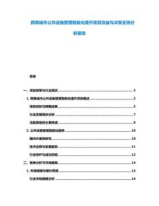 西南城市公共設施管理智能化提升項目效益與決策支持分析報告