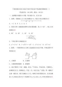 宁夏回族自治区2026年初中学业水平考试数学模拟卷(一)（含答案）