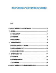 西北农产品精深加工产业技术提升现状分析与发展建议