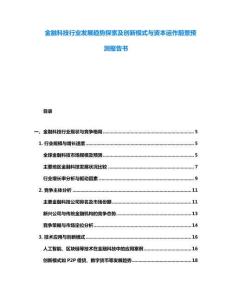 金融科技行业发展趋势探索及创新模式与资本运作前景预测报告书