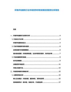 环境评估服务行业市场竞争供需发展投资前景分析报告