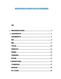 西欧皮革制造业市场竞争态势分析市场发展报告