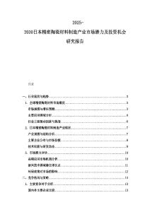 2025-2030日本精密陶瓷材料制造产业市场潜力及投资机会研究报告
