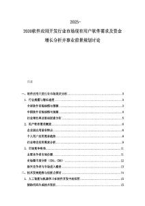2025-2030软件应用开发行业市场现有用户软件需求及资金增长分析并事业前景规划讨论