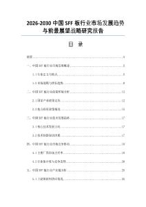 2026-2030中國SFF板行業市場發展趨勢與前景展望戰略研究報告