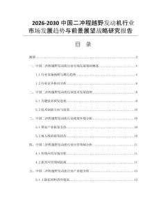 2026-2030中国二冲程越野发动机行业市场发展趋势与前景展望战略研究报告