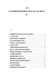 2025-2030品牌服装零售业的数字化转型与线上线下融合策略