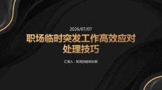 职场临时突发工作高效应对处理技巧