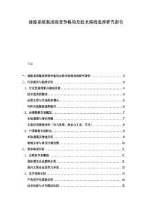 储能系统集成商竞争格局及技术路线选择研究报告