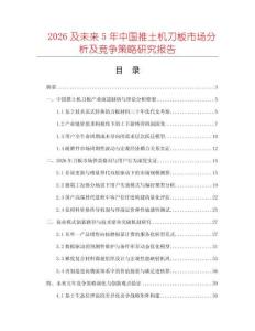 2026及未来5年中国推土机刀板市场分析及竞争策略研究报告