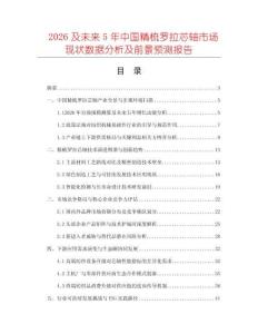 2026及未来5年中国精梳罗拉芯轴市场现状数据分析及前景预测报告