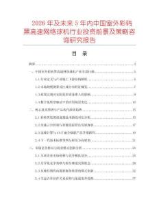 2026年及未來5年內(nèi)中國室外彩轉(zhuǎn)黑高速網(wǎng)絡(luò)球機(jī)行業(yè)投資前景及策略咨詢研究報(bào)告