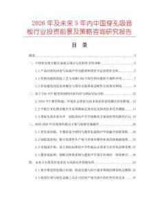 2026年及未來5年內(nèi)中國穿孔吸音板行業(yè)投資前景及策略咨詢研究報告