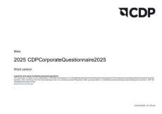 2025年CDP披露 2025 CDP Corporate Questionnaire 2025