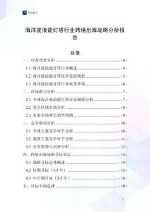 海洋波浪能灯塔行业跨境出海战略分析报告
