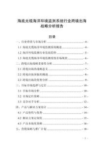 海底光纜海洋環(huán)境監(jiān)測系統(tǒng)行業(yè)跨境出海戰(zhàn)略分析報(bào)告