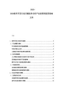 2025-2030软件开发行业关键竞争分析产业前景到投资指南文件