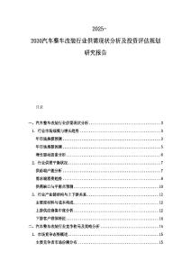 2025-2030汽车整车改装行业供需现状分析及投资评估规划研究报告