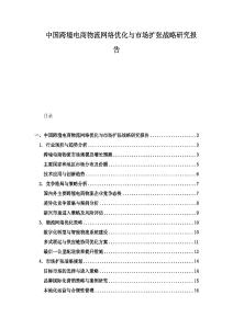 中国跨境电商物流网络优化与市场扩张战略研究报告