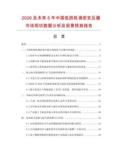 2026及未来5年中国低损耗调密变压器市场现状数据分析及前景预测报告