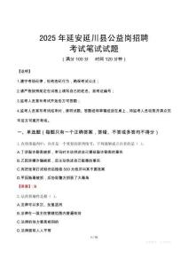 2025年延安延川縣公益崗招聘考試真題