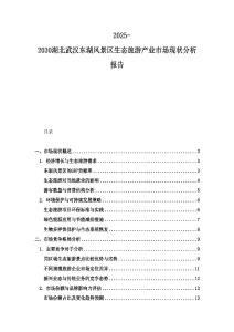 2025-2030湖北武汉东湖风景区生态旅游产业市场现状分析报告
