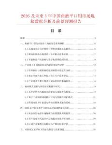 2026及未來5年中國角磨平口鉗市場現狀數據分析及前景預測報告