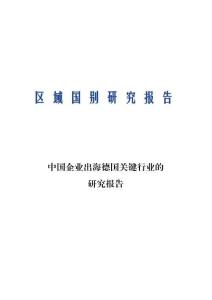中国企业出海德国关键行业的研究报告 2026