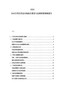 2025-2030日用化学品市场细分需求与品牌营销策略报告